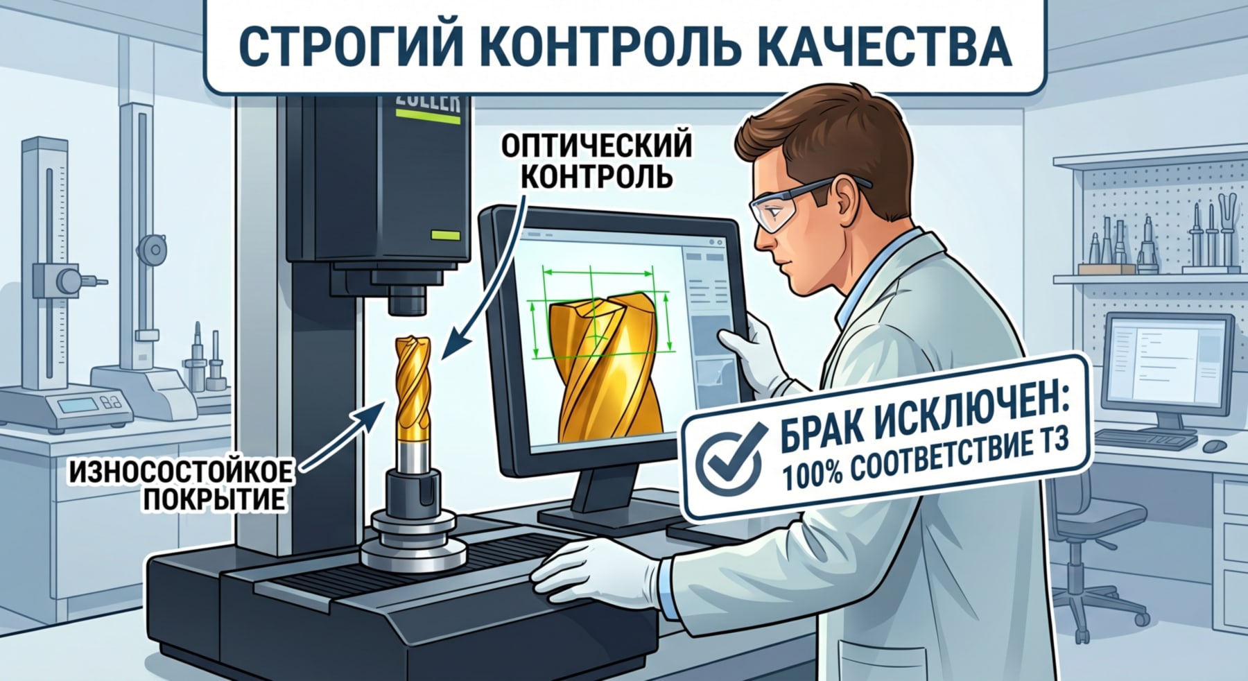 Оптический контроль качества готового специнструмента