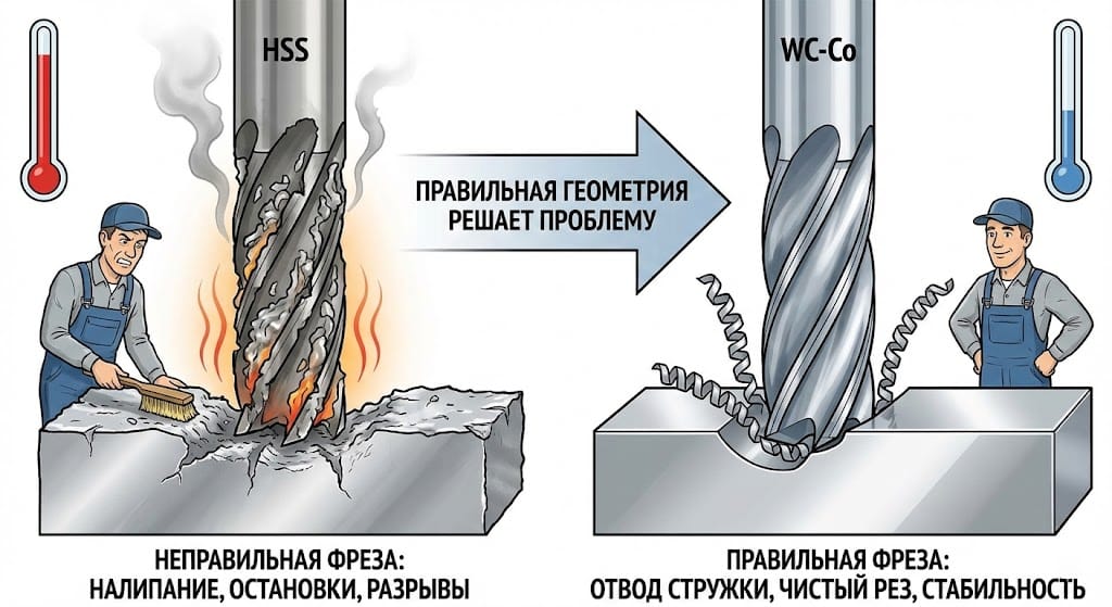 Сравнение твердосплавного и HSS инструмента
