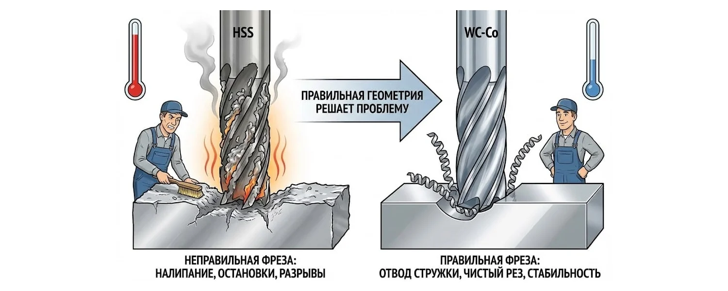 Выбор фрез для алюминия: геометрия, покрытие и чистый рез